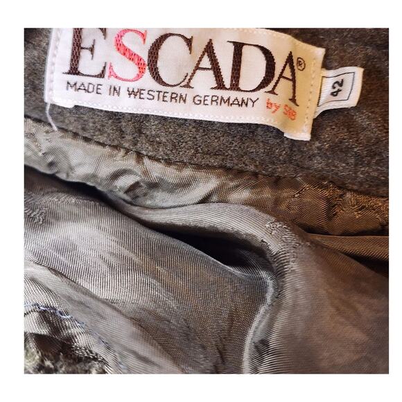 Escada Wool Midi Skirt Womens 42 USA 10 Medium Western Germany Vintage Pleated - Picture 2 of 16